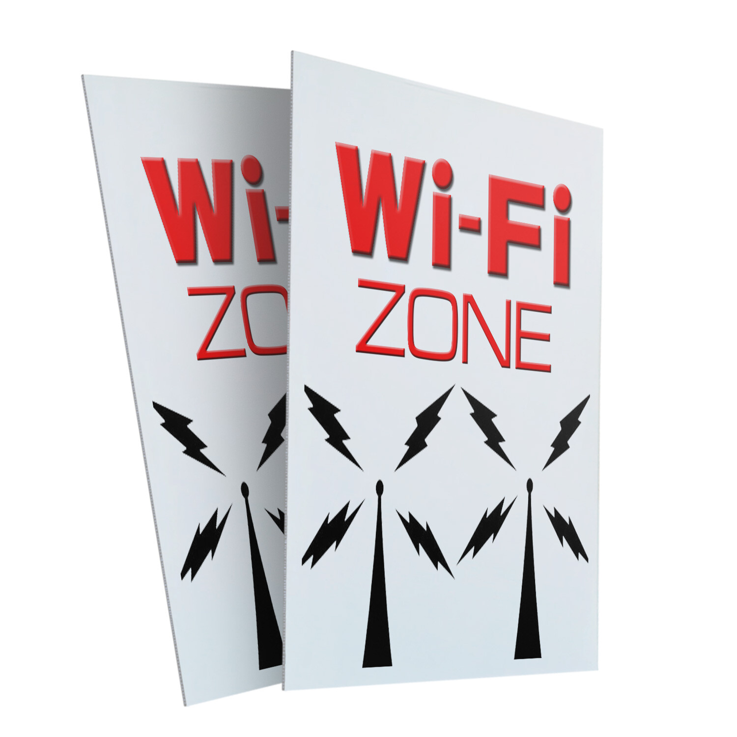 Wi-fi Zone 24″ x 36″ 2 Pack Of Store Sign Plastic Or Decal