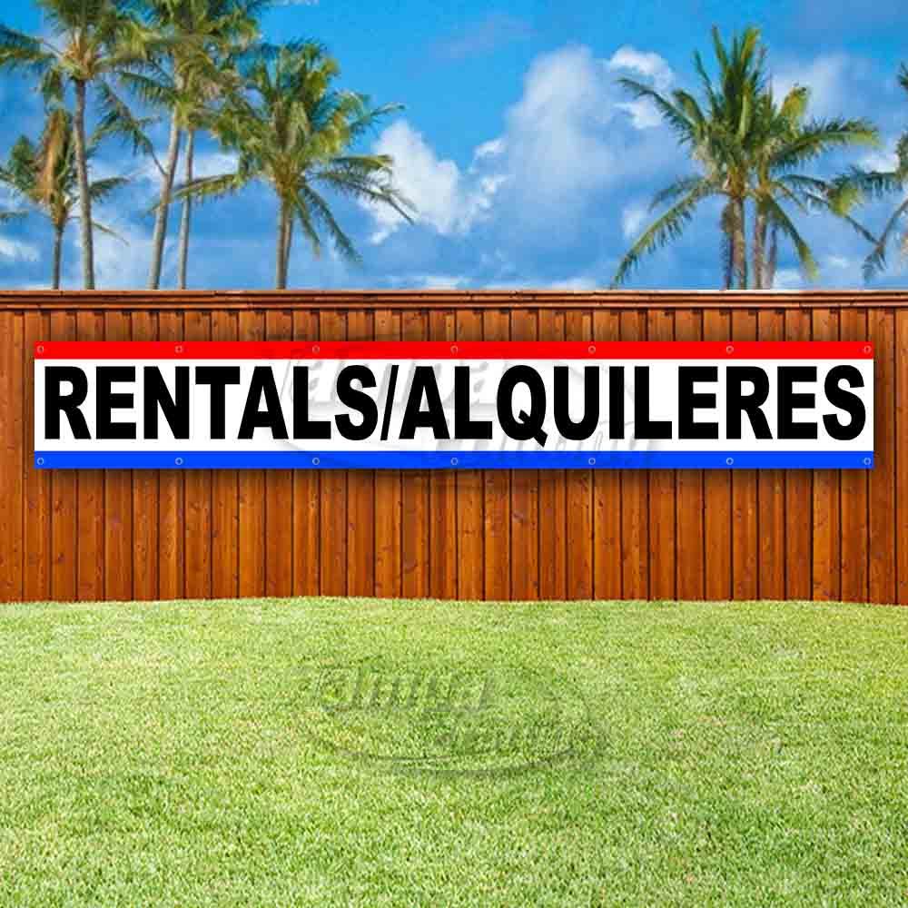 RENTALS ALQUILERES Advertising Vinyl Banner Flag Sign LARGE HUGE XXL SPANISH