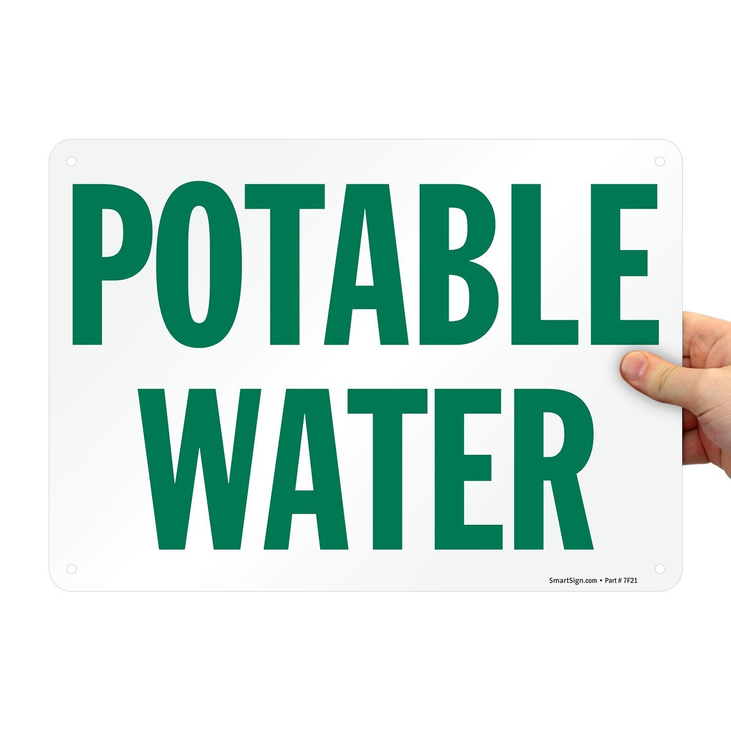 Potable Water Sign 10×14 Aluminum Green White, Safe Drinking Water Notice Set