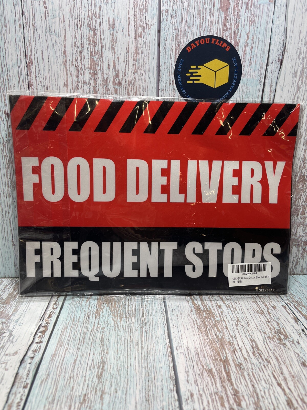 Food Delivery Driver Car Magnet 12 X 9”Reflective Frequent Stops .3 Pc