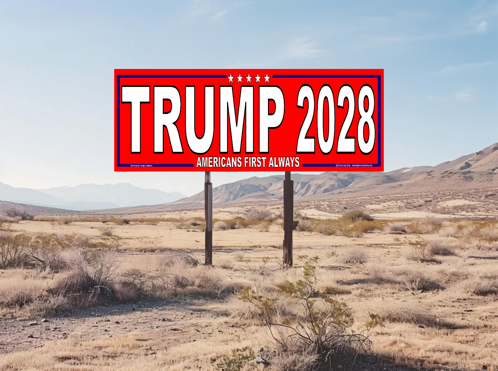 TRUMP 2028 Americans First Always -HUGE Banners-3 Choices Rd Wh Blu-45 Sizes-USA
