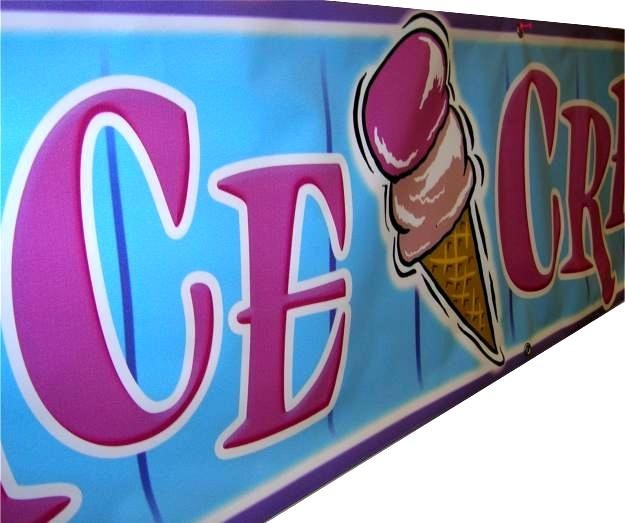 Ice Cream Vinyl Banner Sign – Concession – Craft Fair – 15oz Heavy Duty