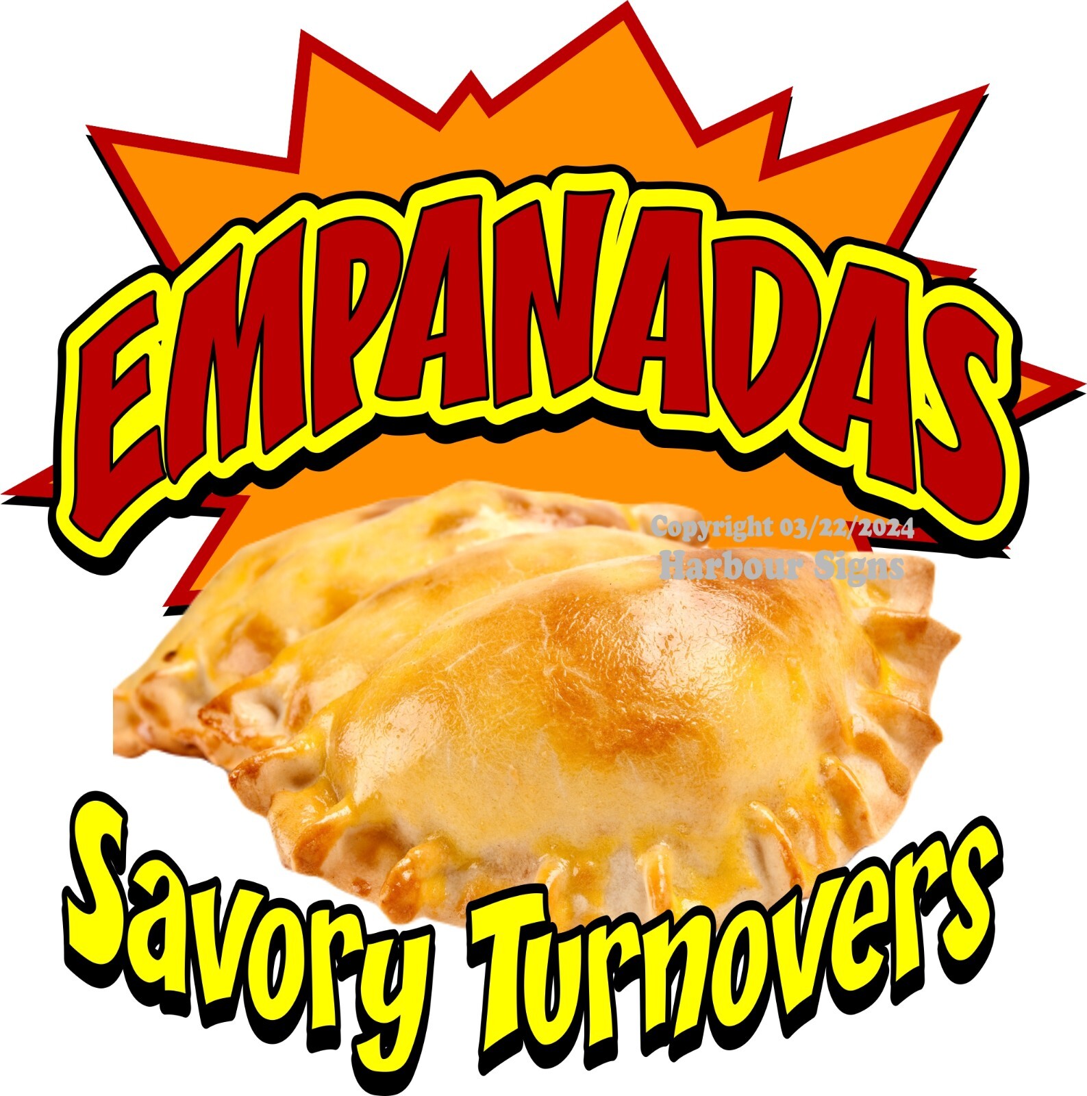 Empanadas Savory Turnovers DECAL Concession Food Truck Cart Vinyl Sticker
