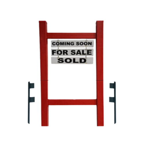 EZee Post Double Post 2-Piece Real Estate Yard Sign (Riders Included) – Red