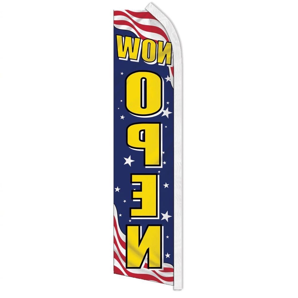 10 x “NOW OPEN” advertising super flag swooper banner business sign patriotic