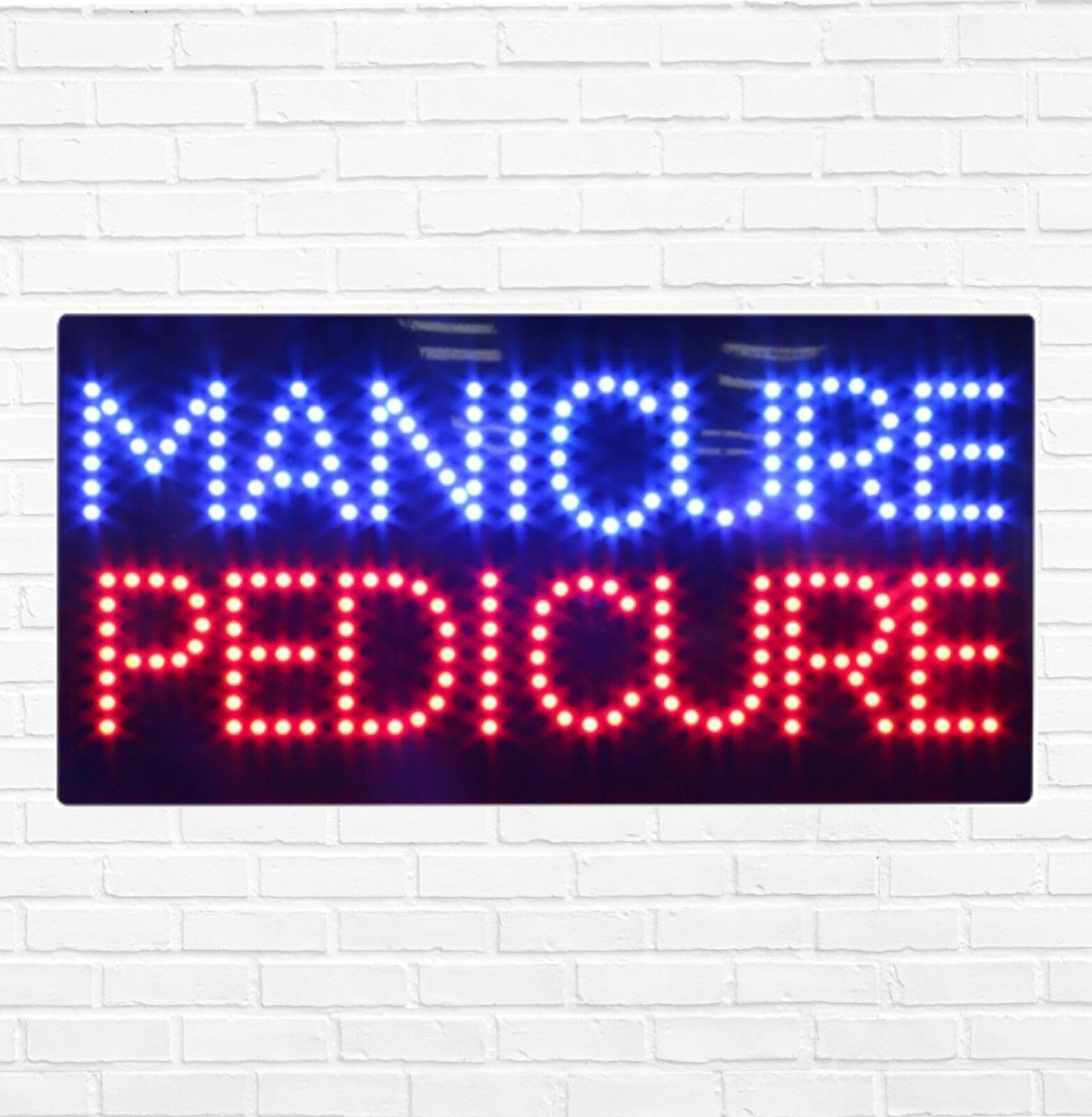 LED Manicure Pedicure Sign for Business | Light Up Sign | 12″H x 24″W x 2″D