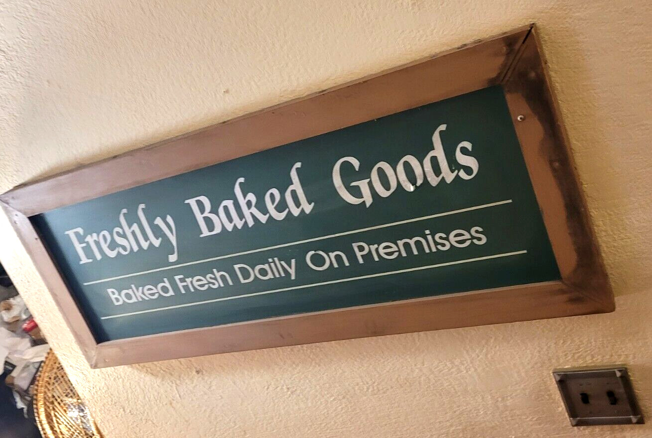 Bakery Sign/Plaque in Frame;Wood;Chalkboard Wall Hanging; 48.5×18.5″ Advertising