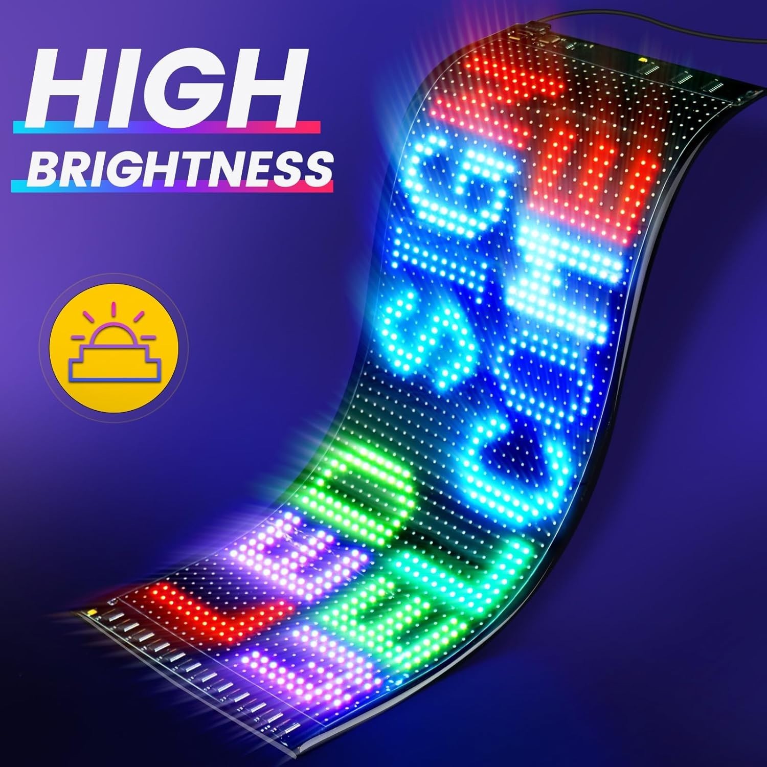 Bright & Efficient 17”x6.3” Full-Color LED Sign: Car & Store Message Board
