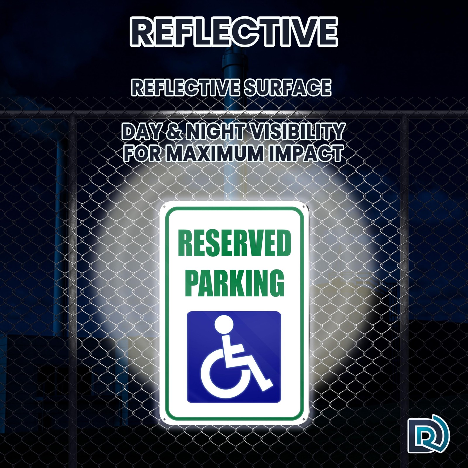 2 PC Handicap Reserved Parking Signs, 8×12 Reflective Aluminum Disabled Parki…