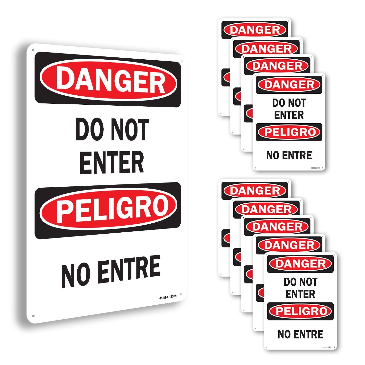 Do Not Enter Bilingual OSHA Danger Sign Metal, Plastic, Or Decal – 5 or 10 Pack