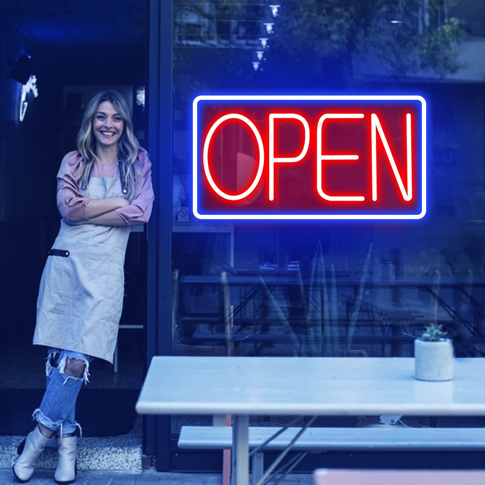 Ultra Bright LED Open Sign 16″ Electric Light Up with ON/OFF Switch for Storefro