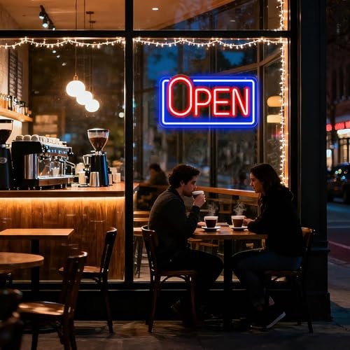 22″ X 11.8″ LED Neon Open Sign for Business Window, Light up Open Sign for Store