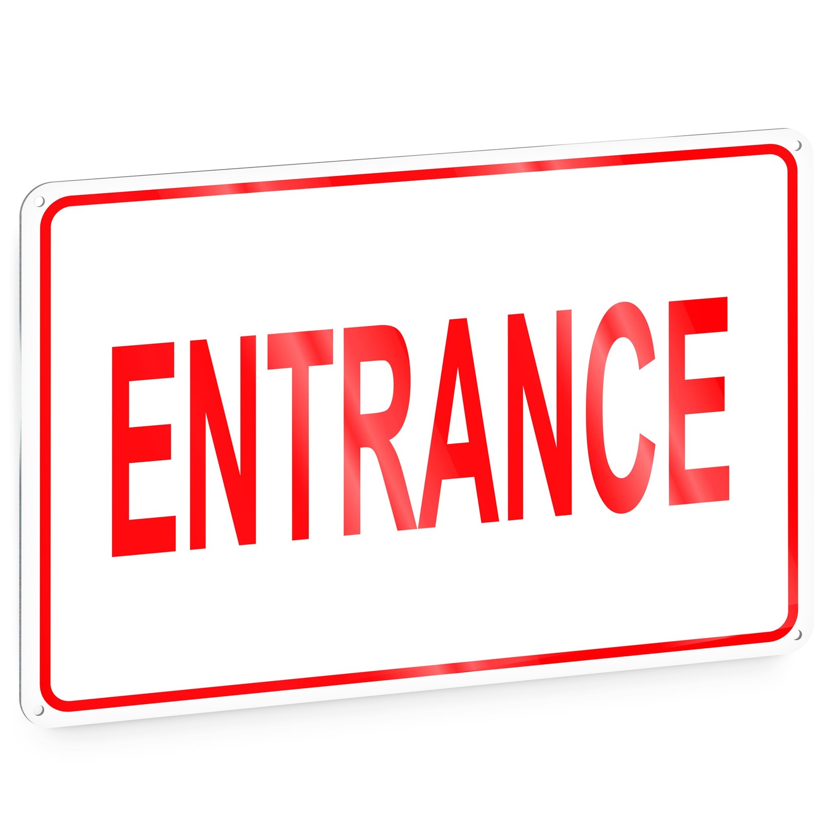 Reflective Entrance Sign, 8X12 Rust-Free Aluminum Enter Here Sign for Door