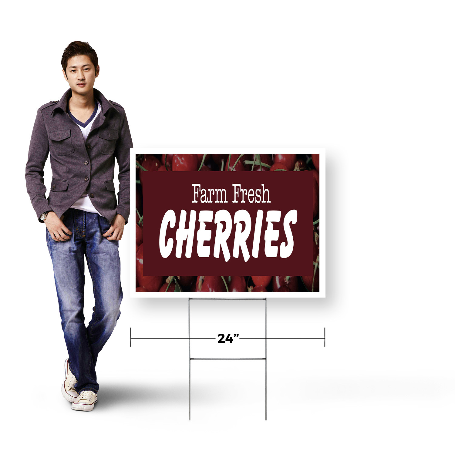 Farm Fresh Cherries Yard Sign Sweet Fruits, Orchard Fresh, Seasonal Produce