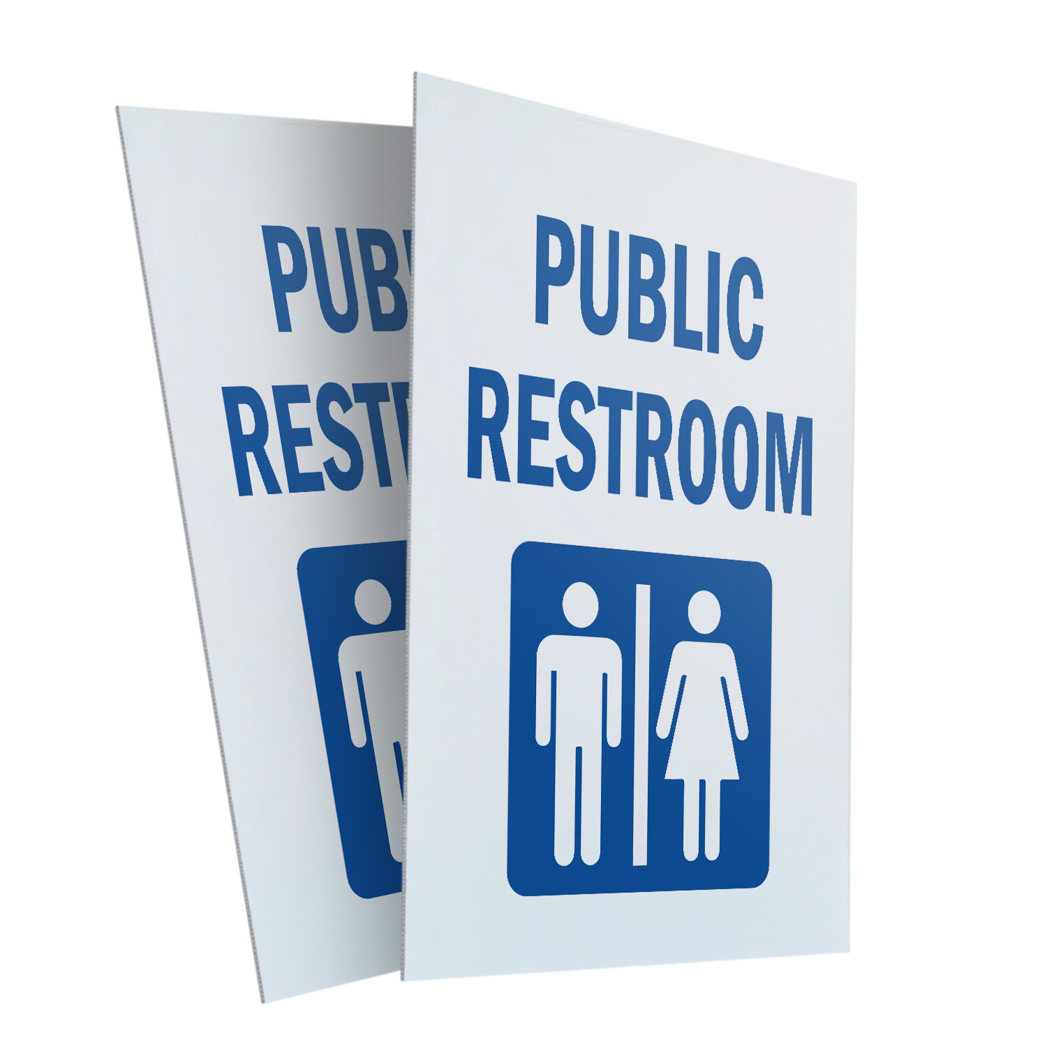 Public Restroom 24″ x 36″ 2 Pack Of Store Sign Plastic Or Decal