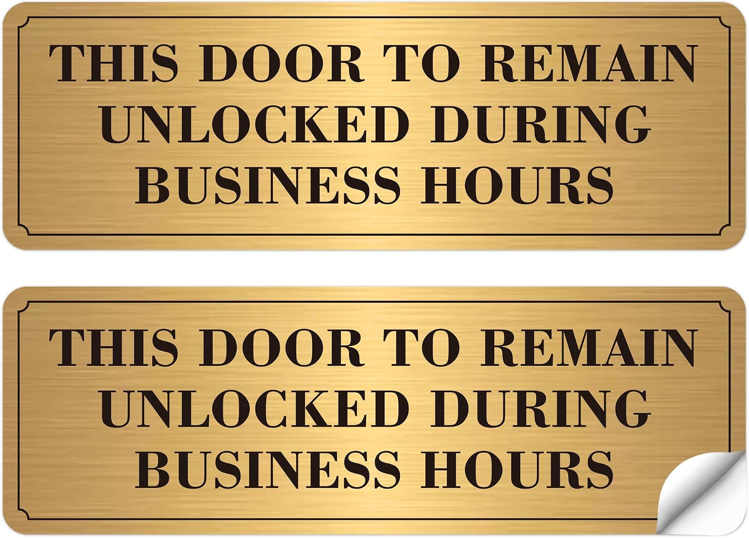 2PCS Door Must Remain Unlocked during Business Hours Sticker Sign，Self-Adhesive
