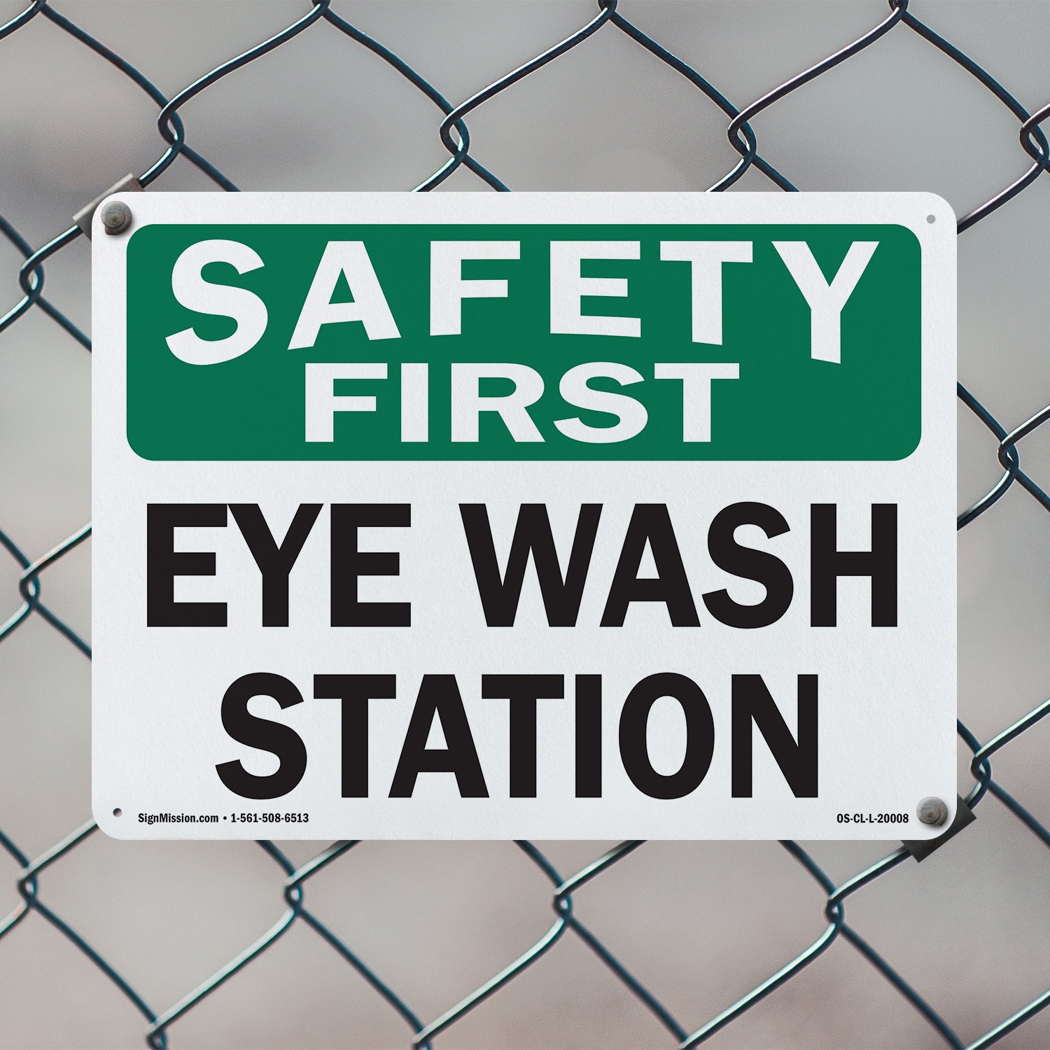 Eye Wash Station OSHA Safety First Sign Metal, Plastic, Or Decal – 5 or 10 Pack