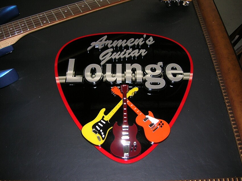 GUITAR Studio 3D SIGN Art Fender Gibson ESP BUSINESS lettering logo style new