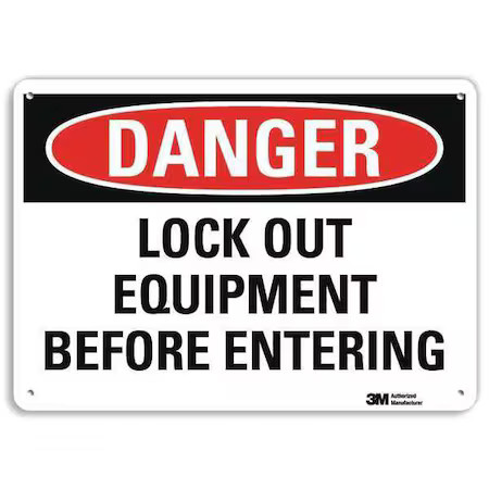 Lyle U3-1763-Ra_10X7 Danger Sign, 4 Hole Mount, 10In W X 7In H, U3-1763-Ra_10X7