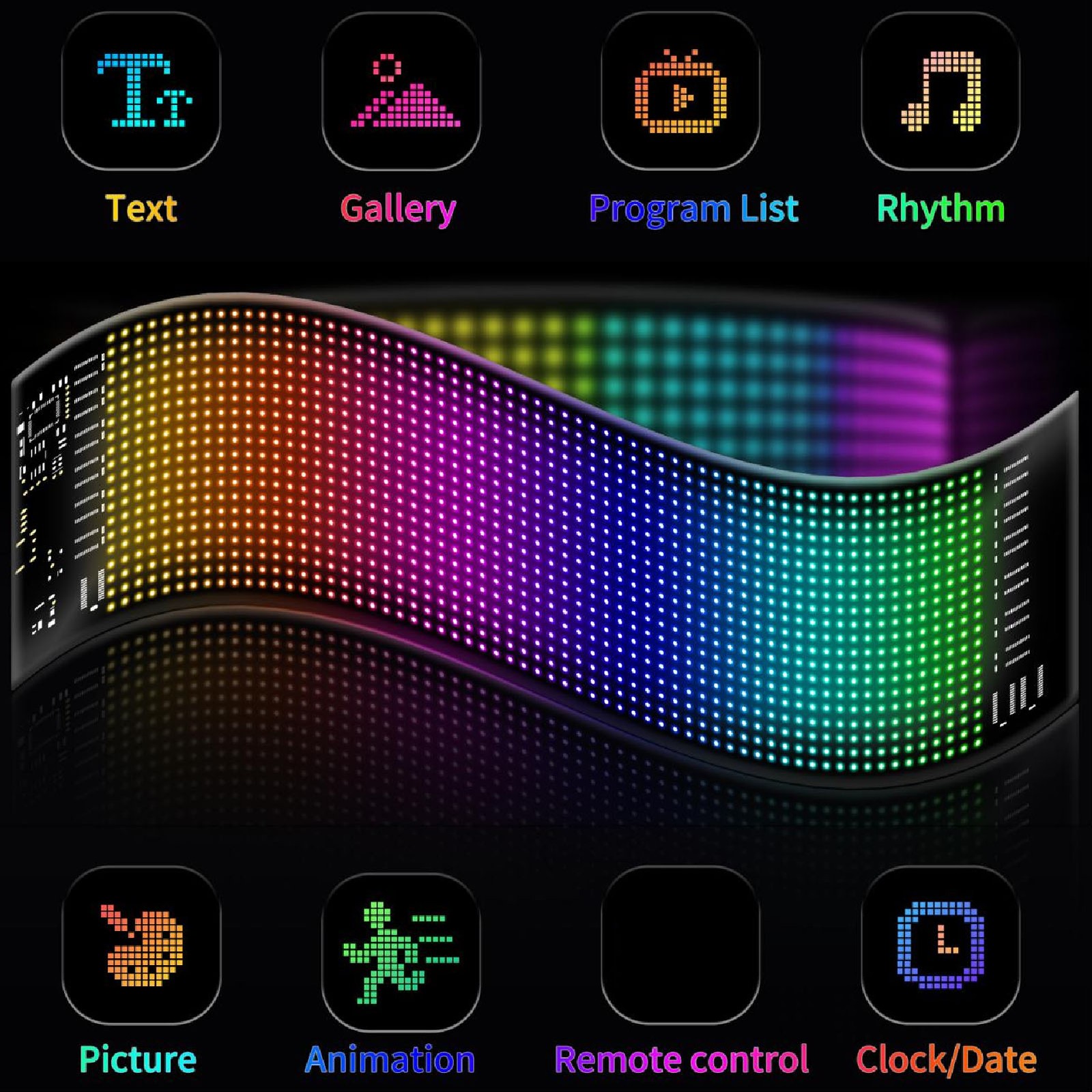 LED Car Sign Professional 13.7×4.0inch Thin Waterproof Scrolling Programmab IFZL