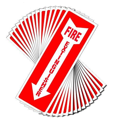 15 Pack 4×12 Inch Fire Extinguisher Sign Label w/ Arrow for Office Restaurants