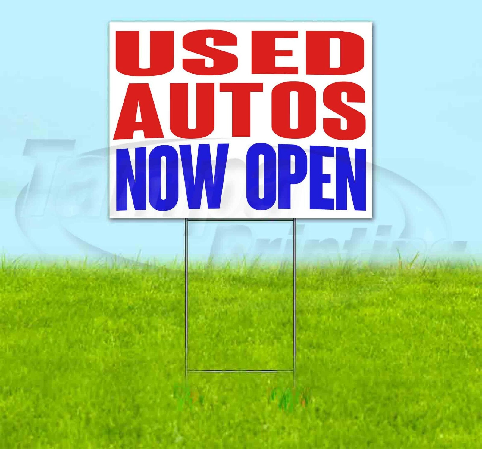 USED AUTOS NOW OPEN Yard Sign Corrugated Plastic Bandit Lawn Decoration USA