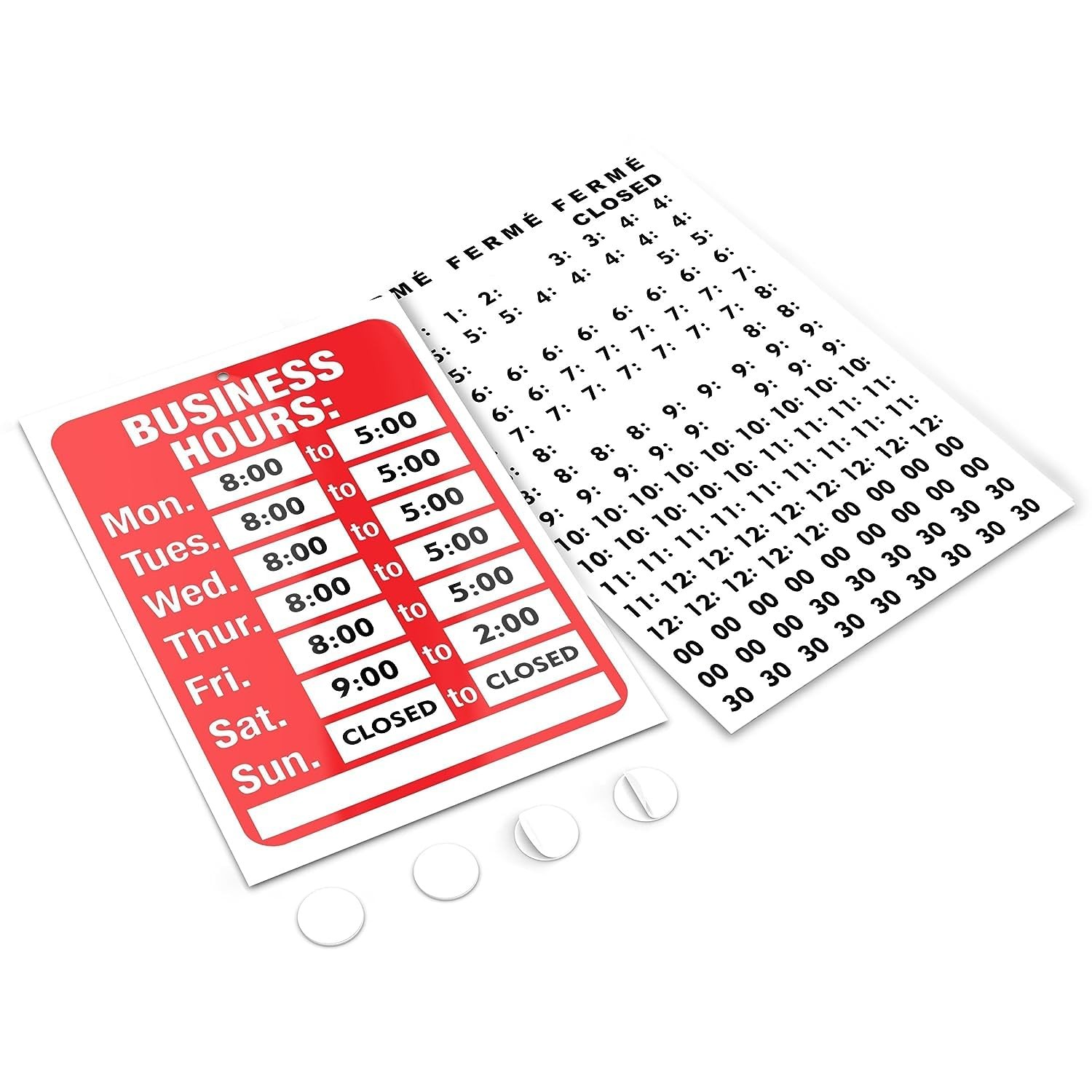 Business Hours Sign for Glass Door 11.7 x 7.7 Inch 1 Pack