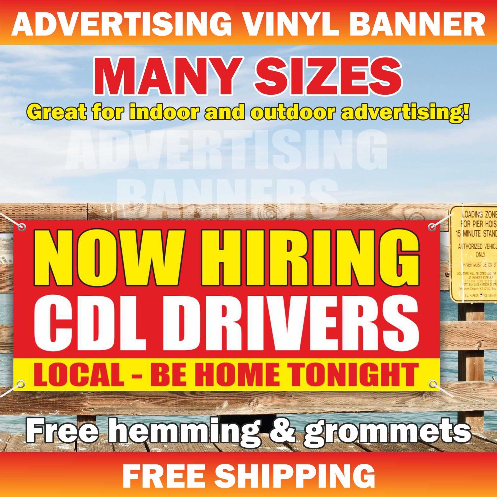 NOW HIRING CDL DRIVERS Advertising Banner Vinyl Mesh Sign new job help wanted