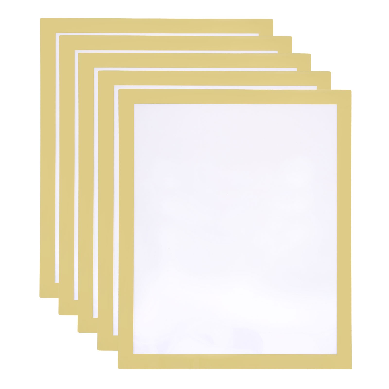 5pcs Self Adhesive Magnetic Wall Sign Holder, 8.5″x11″ Frame Display,Gold