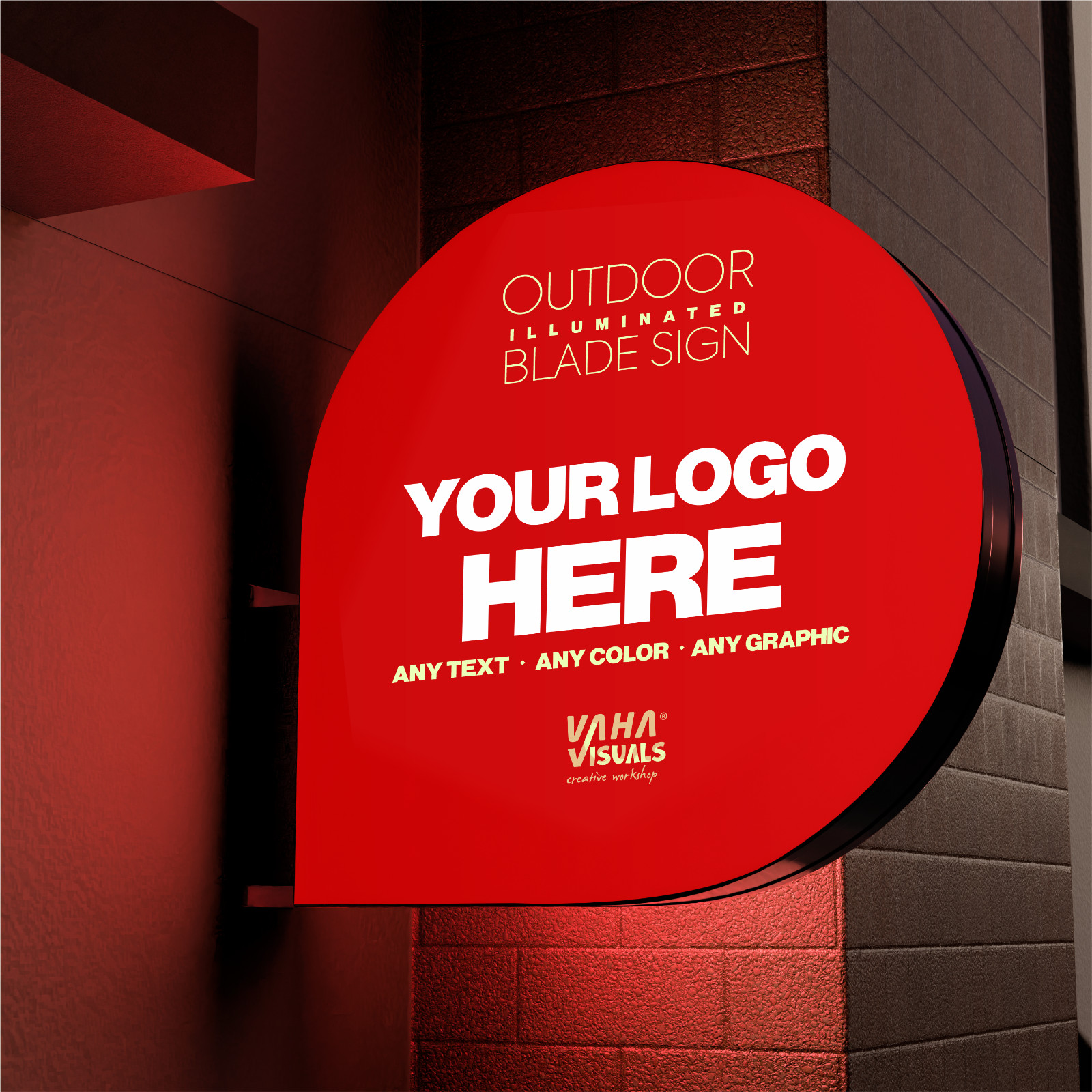 Custom Double-Sided Blade Sign Light Box | Storefront Logo for Cafés and more