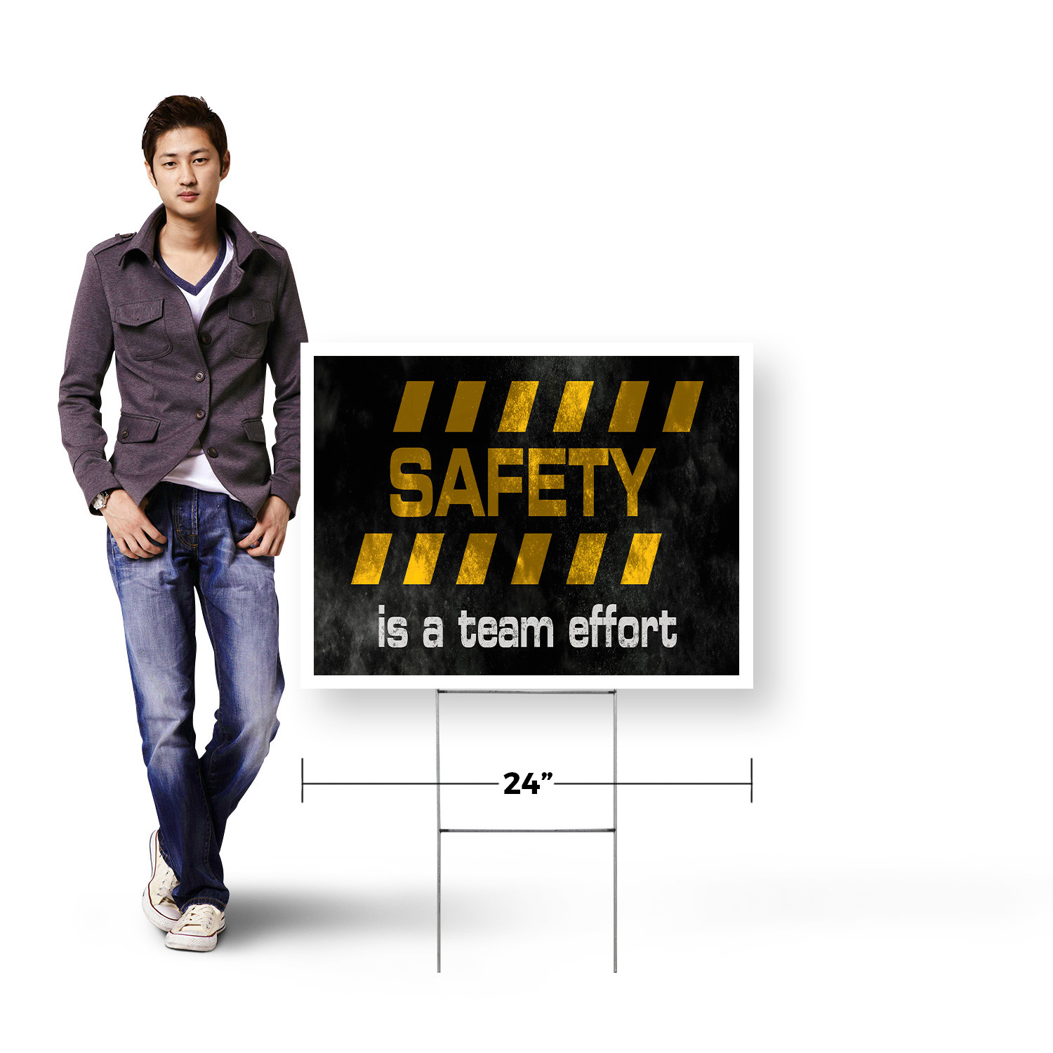 Safety Is a Team Effort Yard Sign Workplace Safety, OSHA Compliance, Bold Design