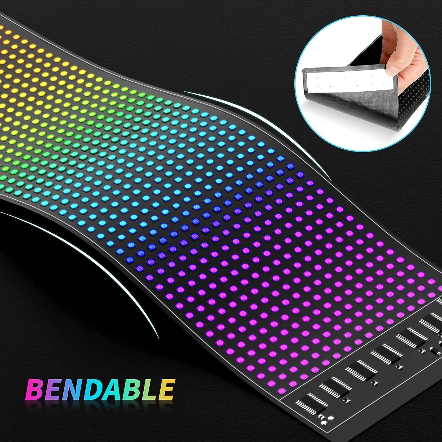 Flexible 15”x4” LED Advertising Sign – Bluetooth Control for Custom Animations