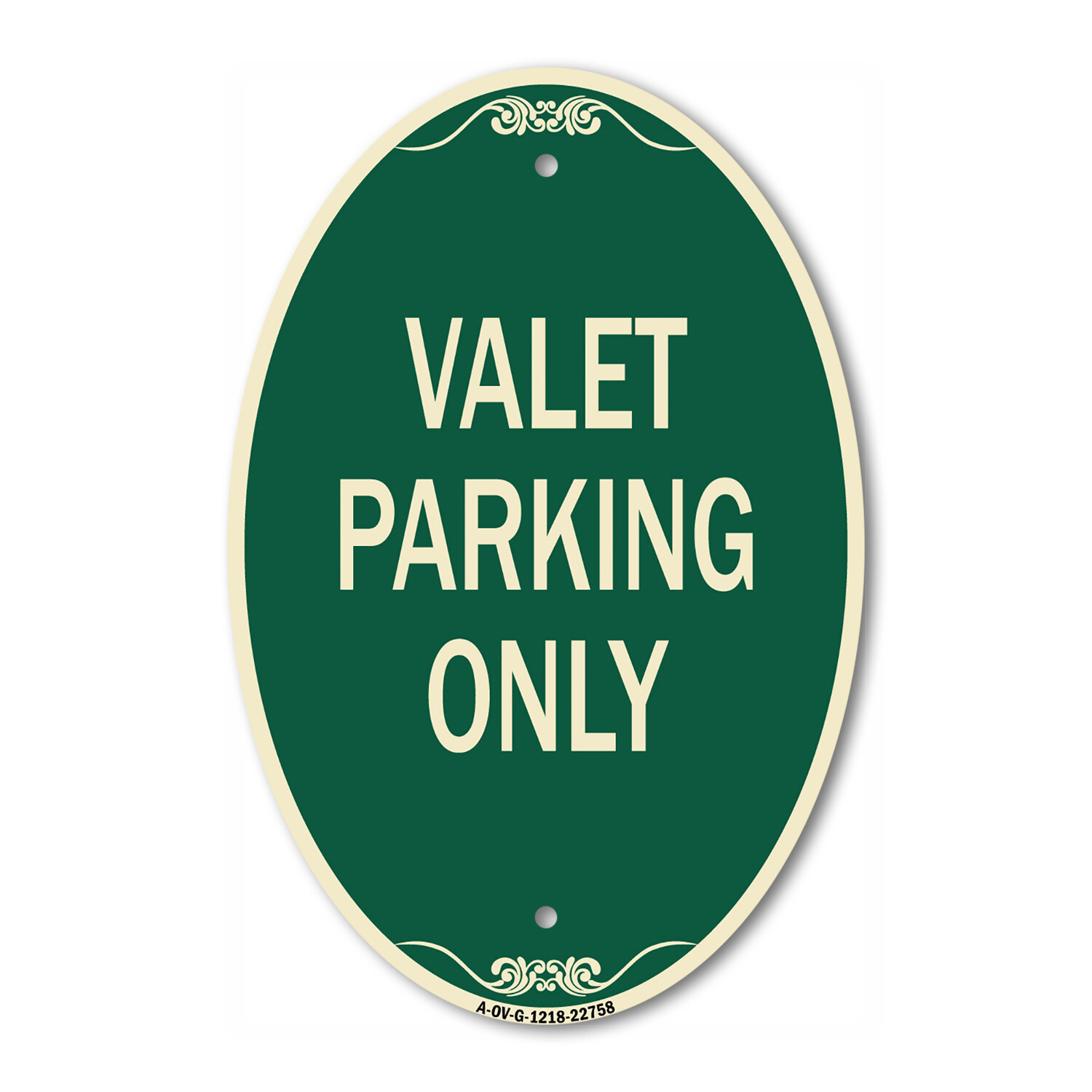 SignMission Designer Series Sign – Valet Parking Only 12″ x 18″ Aluminum Sign