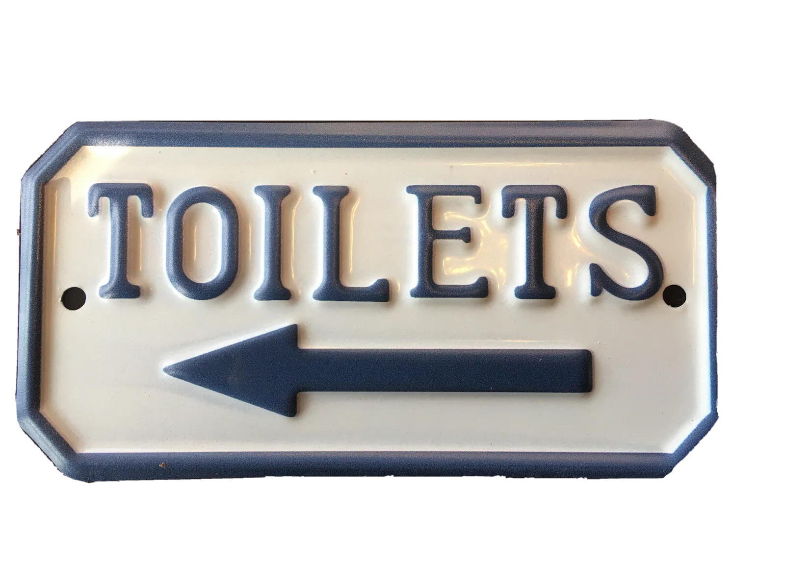New Metal Toilets Sign 6 1/2” L By 3 1/2” Wide with 2 screws