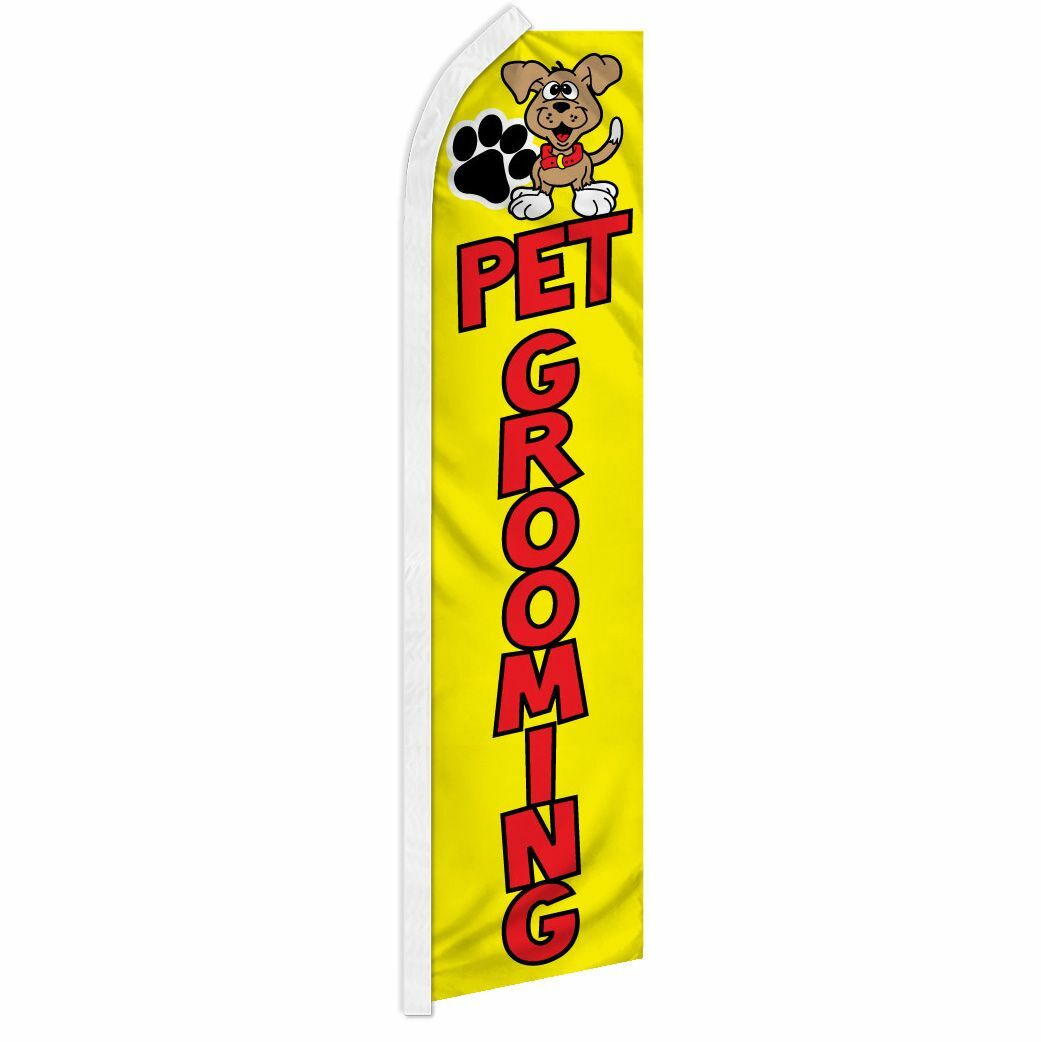 “PET GROOMING” advertising super flag swooper banner business sign dog cat cut