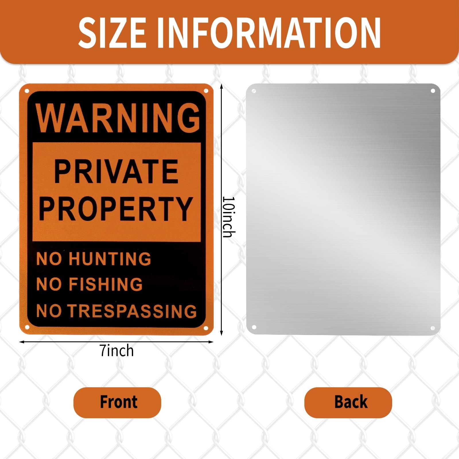 8 Pcs Large Posted No Hunting No Trespassing Signs Private Property Weatherproof