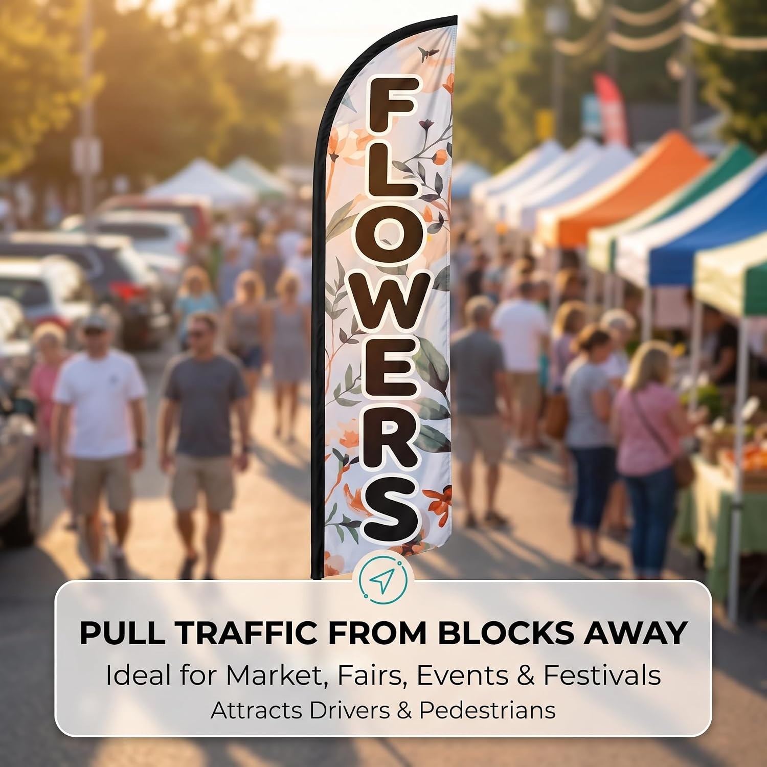 12ft Flower Feather Flag Swooper Banner Outdoor Business Advertising Sign No Pol