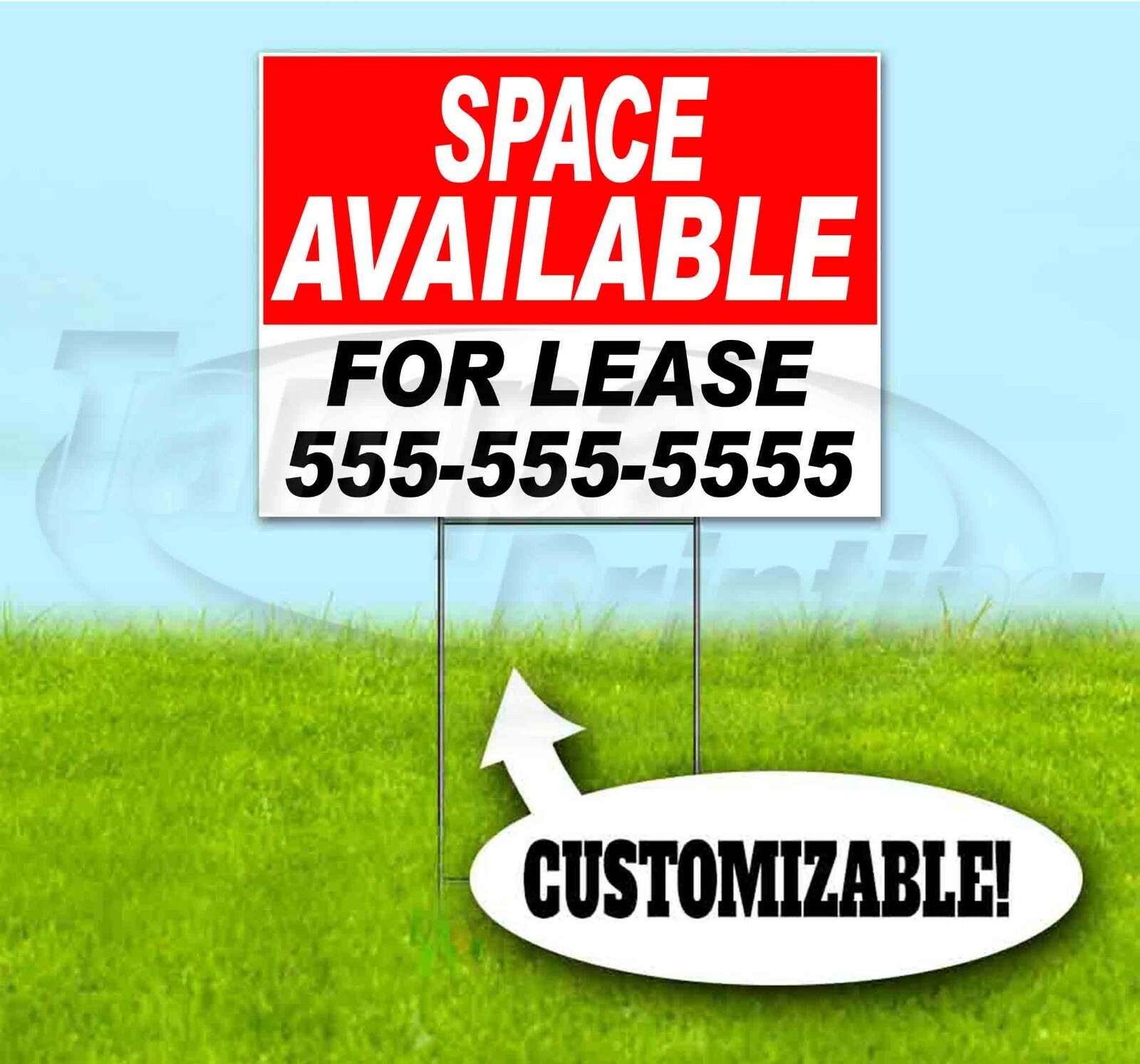 SPACE FOR LEASE CUSTOM 18×24 Yard Sign WITH STAKE Corrugated Bandit REALTY