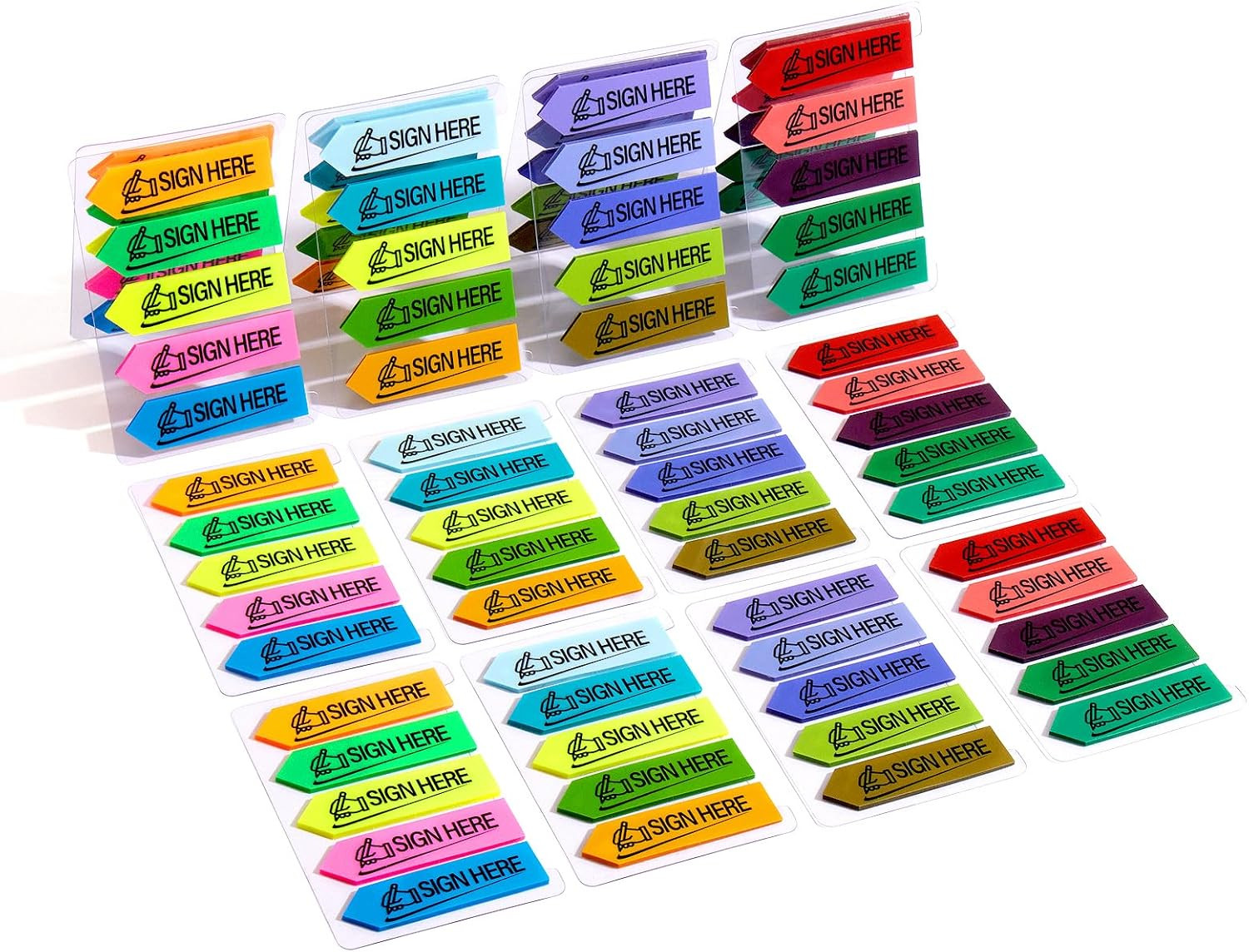 1200 Pcs Sign Here Index Marker, Assorted Colors Sign Here Tabs Sign Post Here I