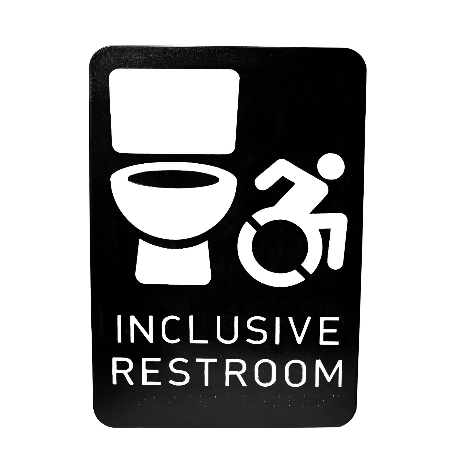 All Gender Restroom Sign • ADA certified braille toilet icon bathroom “Unisex”