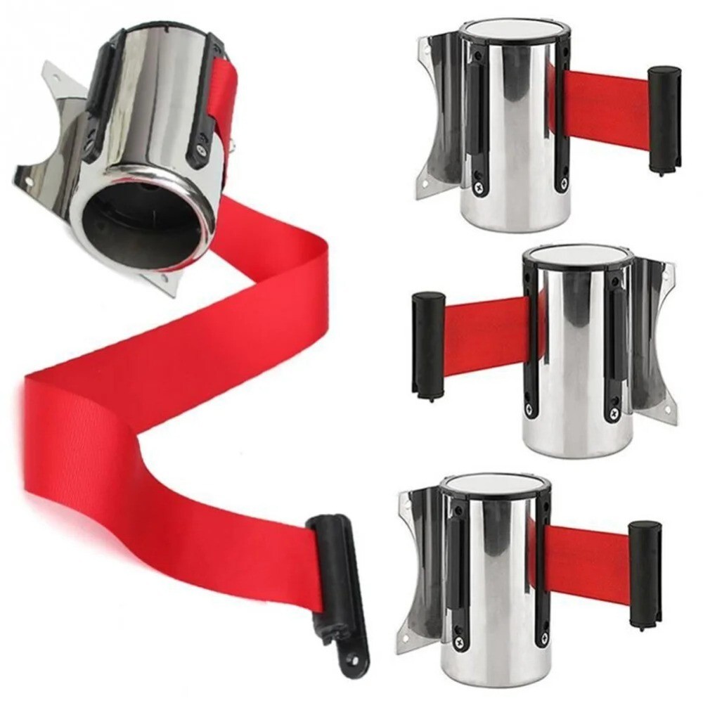 With Secure Locking Mechanism Wall Mount Crowd Control Retractable Strip