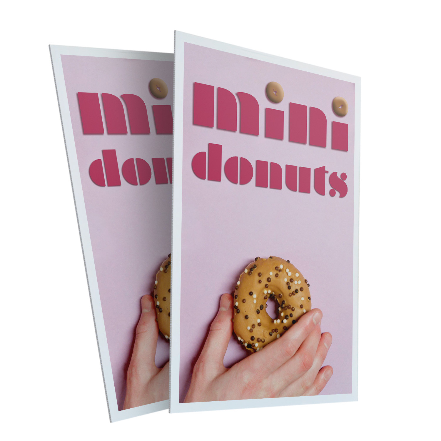 Mini Donuts Heavy Duty A-Frame Sidewalk Sign Freshly Made Carnival Favorite Best