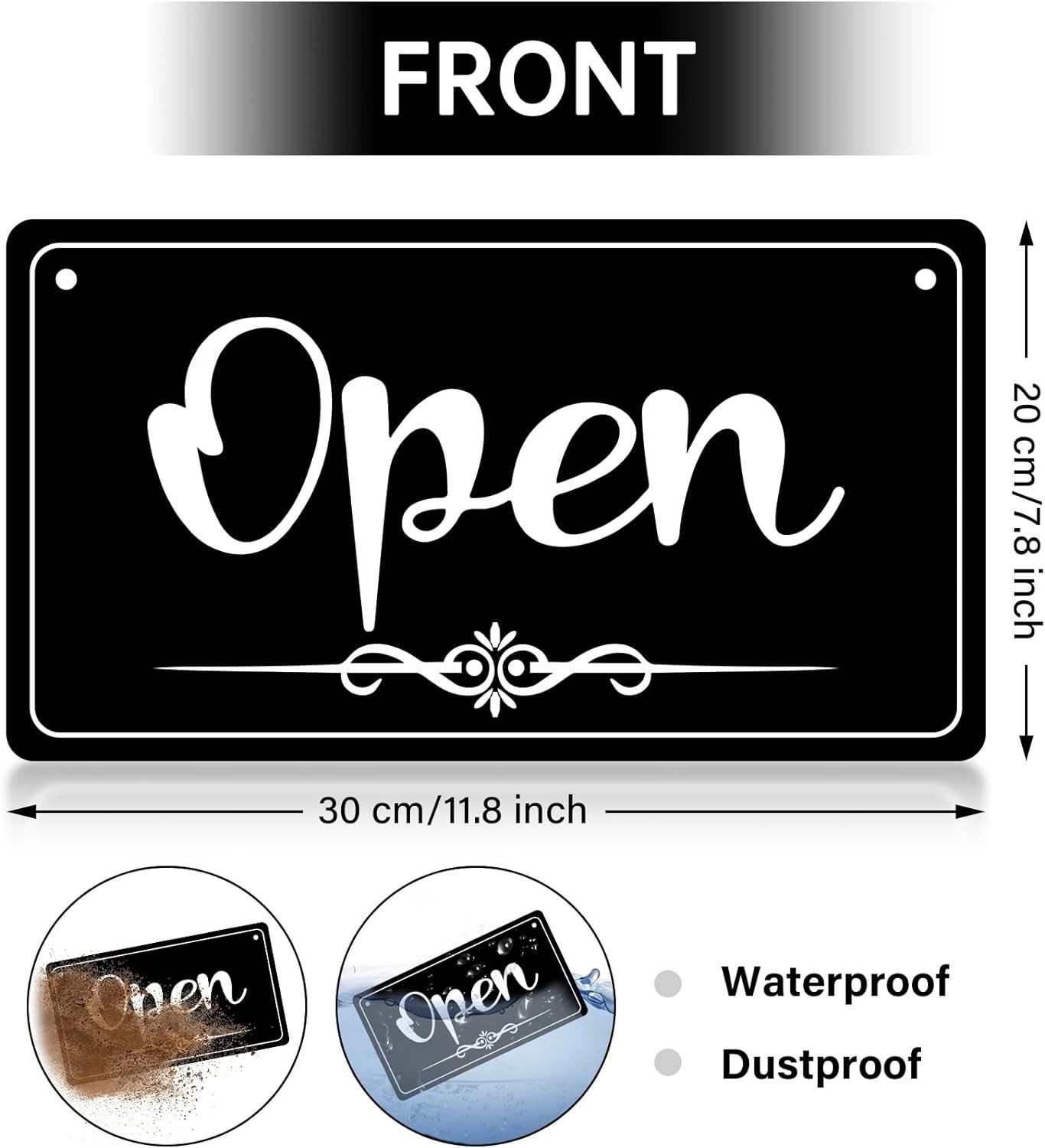 Chic Hanging Double-Sided Open Closed Sign – 11×6.1 Inch for Shops & Restaurants