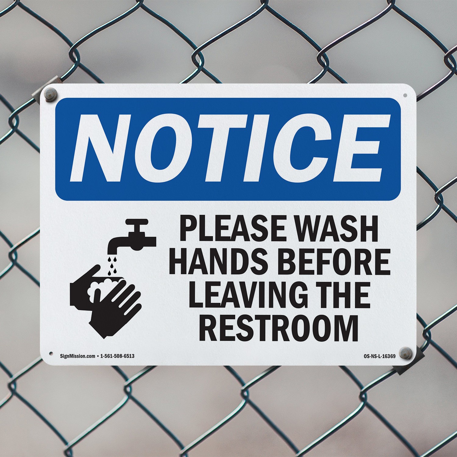Please Wash Hands Before Leaving Restroom OSHA Notice Sign, Decal 5 or 10 Pack