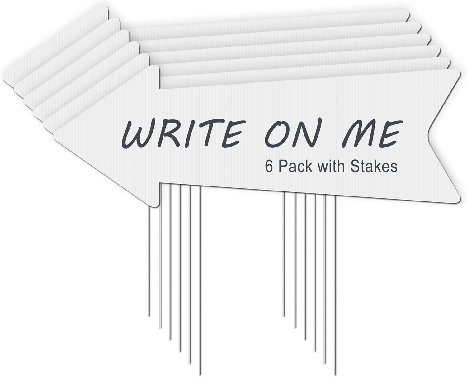 6-Pack Blank Arrow Signs with Stakes – 17×6 Inches for Weddings & Events