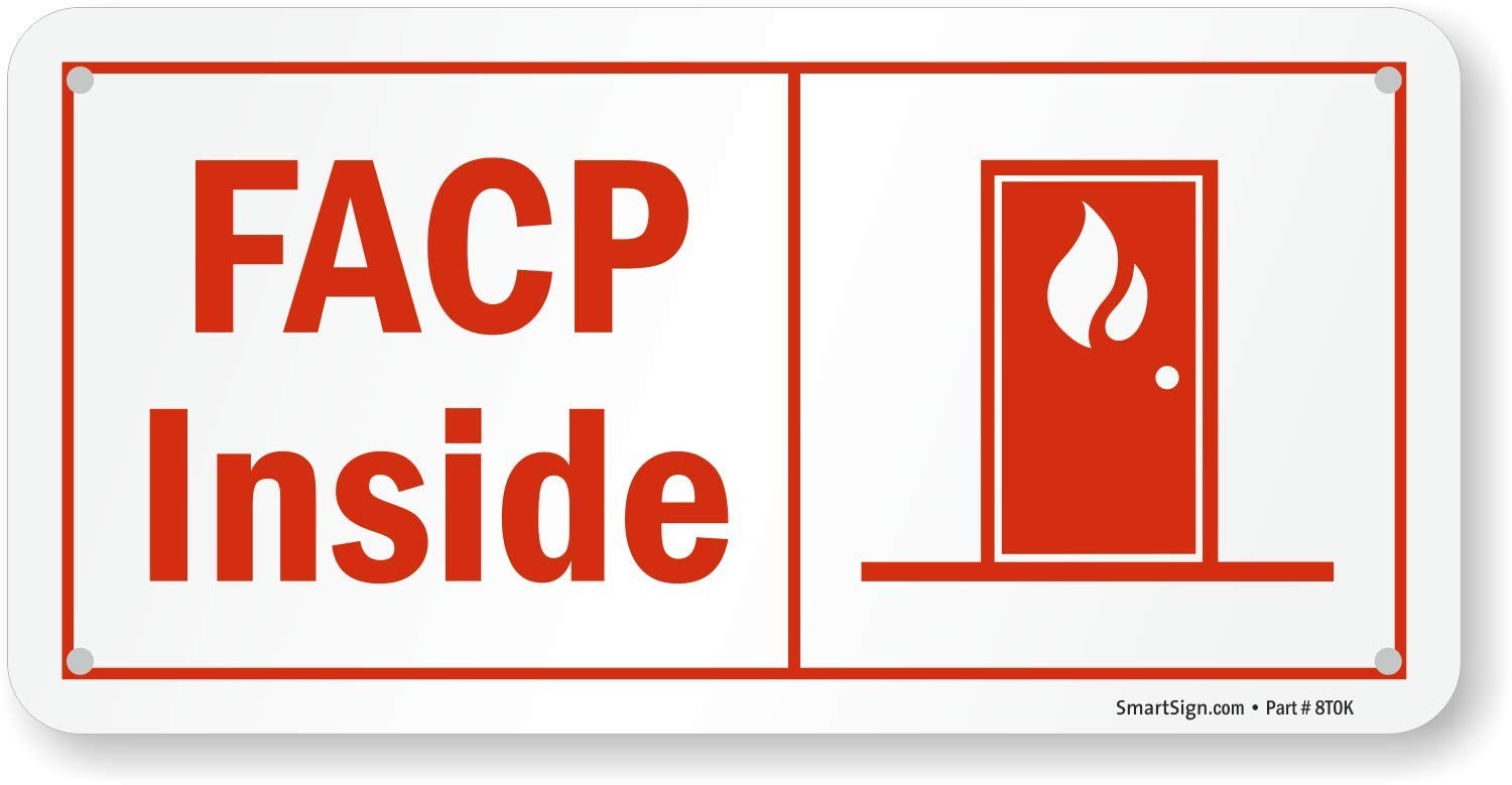 FACP Inside Sign 5×10″ Plastic S9947PL Fire Alarm Control Panel Sign