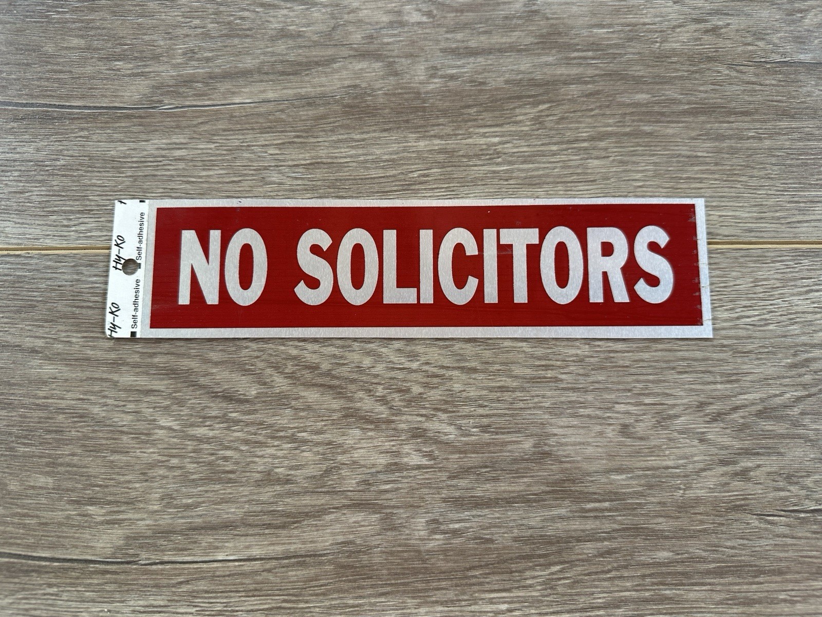 No Solicitors 2”x8” Hy-Ko Aluminum Decal Sticker Sign