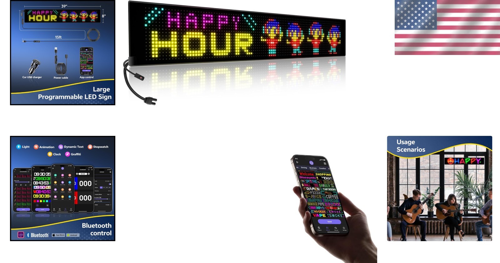 DIY Customizable Indoor LED Sign 39″x8″ – Perfect for Bars, Festivals & More