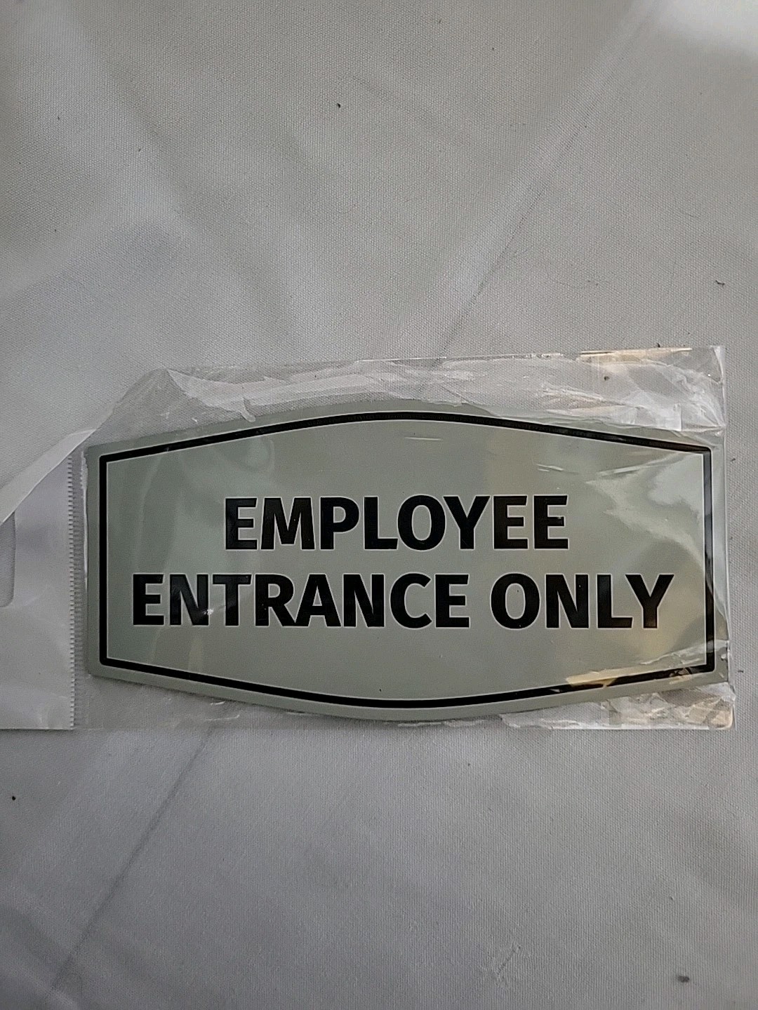 Fancy Employee Entrance Only Sign 6″x 3″ – Small (1 Pack) Light Gray – NEW