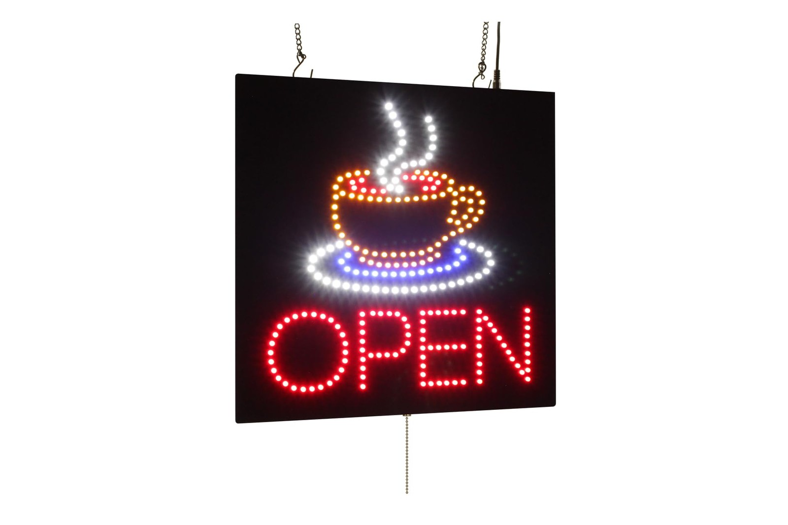 Open Coffee Cup Sign 16X16 40X40Cm Topking Led Neon Florescent Signage